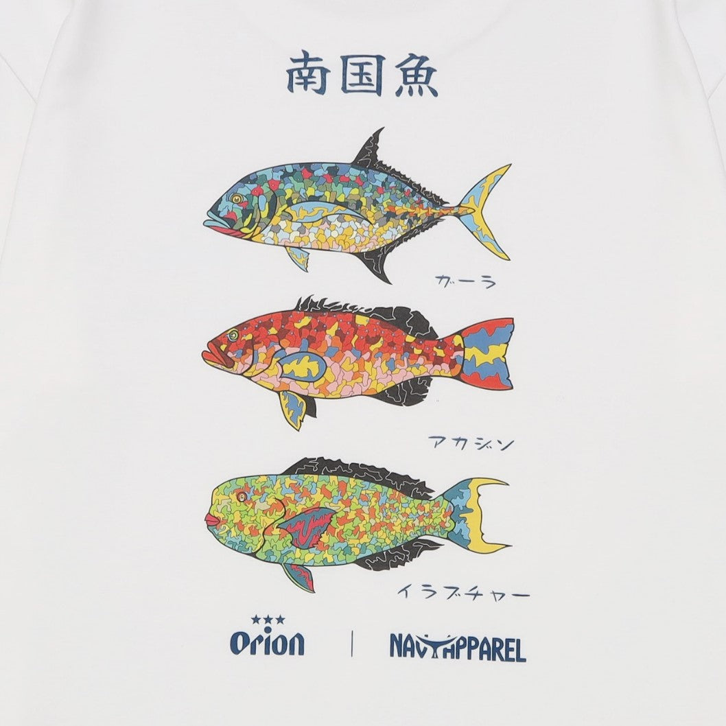 ネイビーアパレル✖️Orion コラボ 魚グラフィック Tシャツ XL 新品未使用 グッズ新商品】ORION×NAVY APPAREL 南国の魚を描いたTシャツ新作