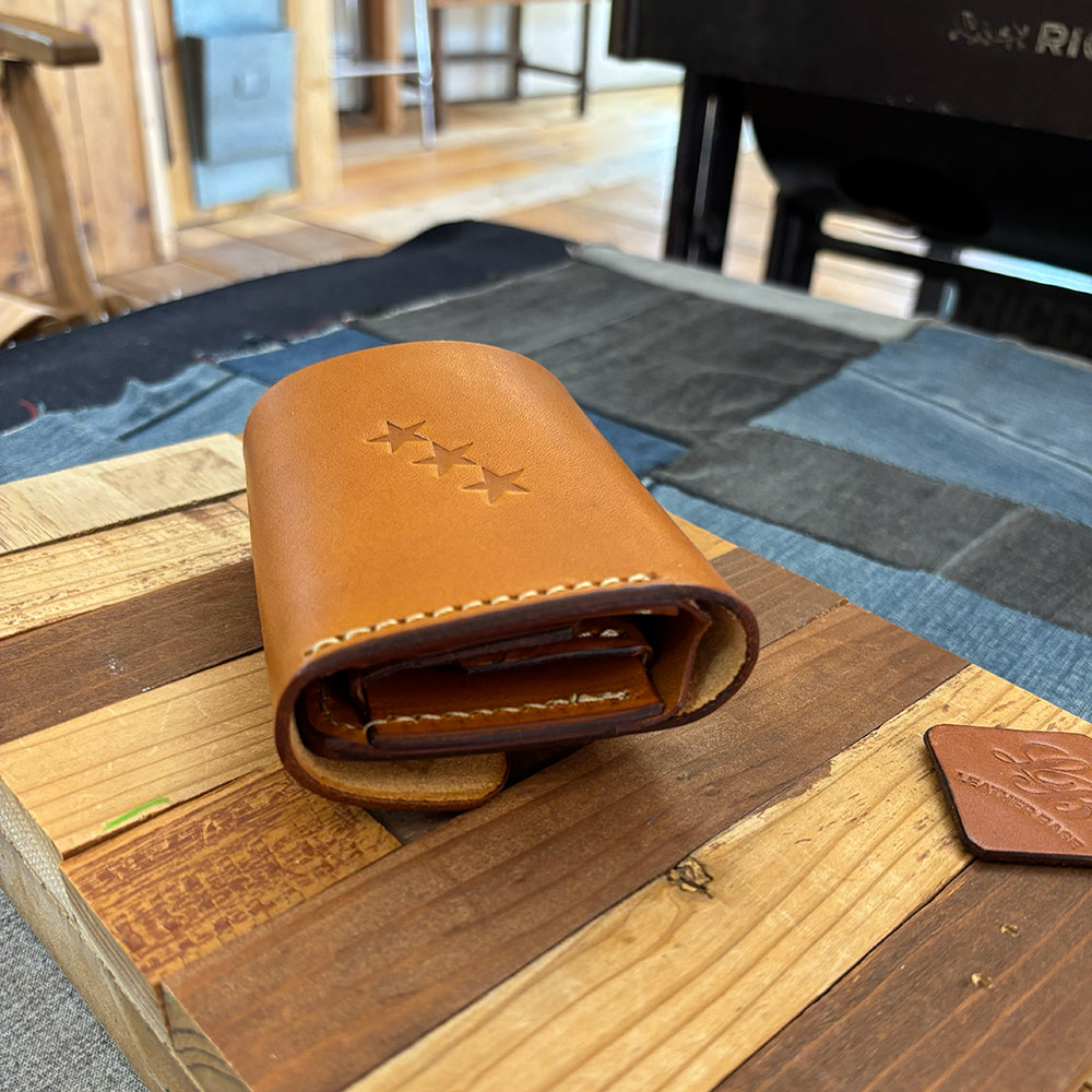 オリジナルレザーウォレット 差し込み錠式(カラー:ブルー)