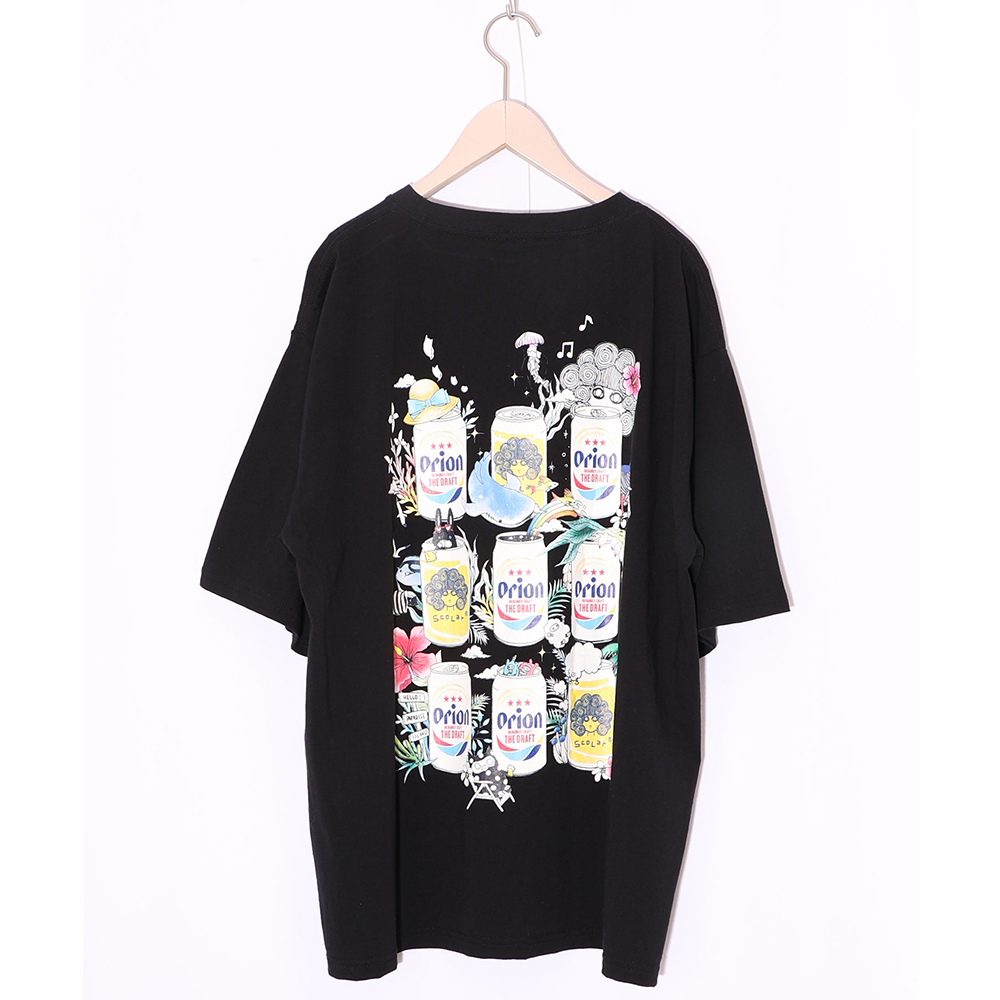 工芸品 orion ORION×ScoLar ビアーパラダイス柄Tシャツ ブラック スカラーコラボ