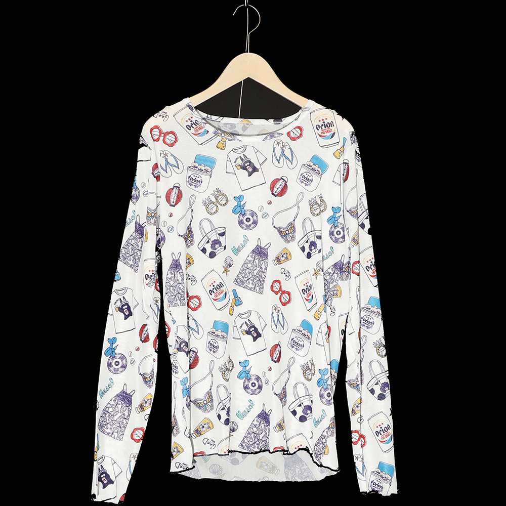 ORION×ScoLar リゾート柄シャツ（オフホワイト） ORION×ScoLar リゾート柄シャツ オフホワイト スカラーコラボ スカ子柄