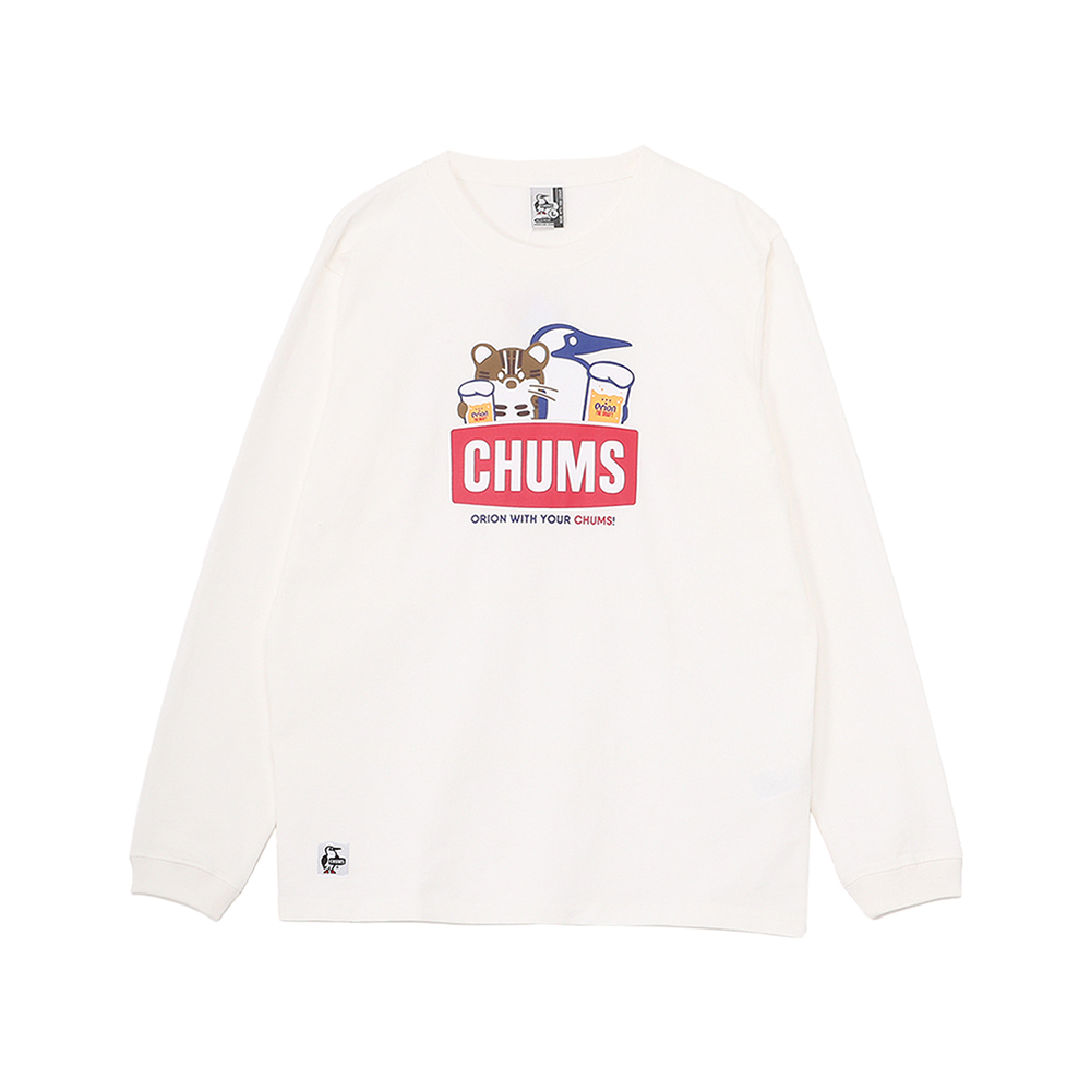 ORION×CHUMSコラボ25FW】YAMANEKO L/STシャツ WHITE カラー ホワイト