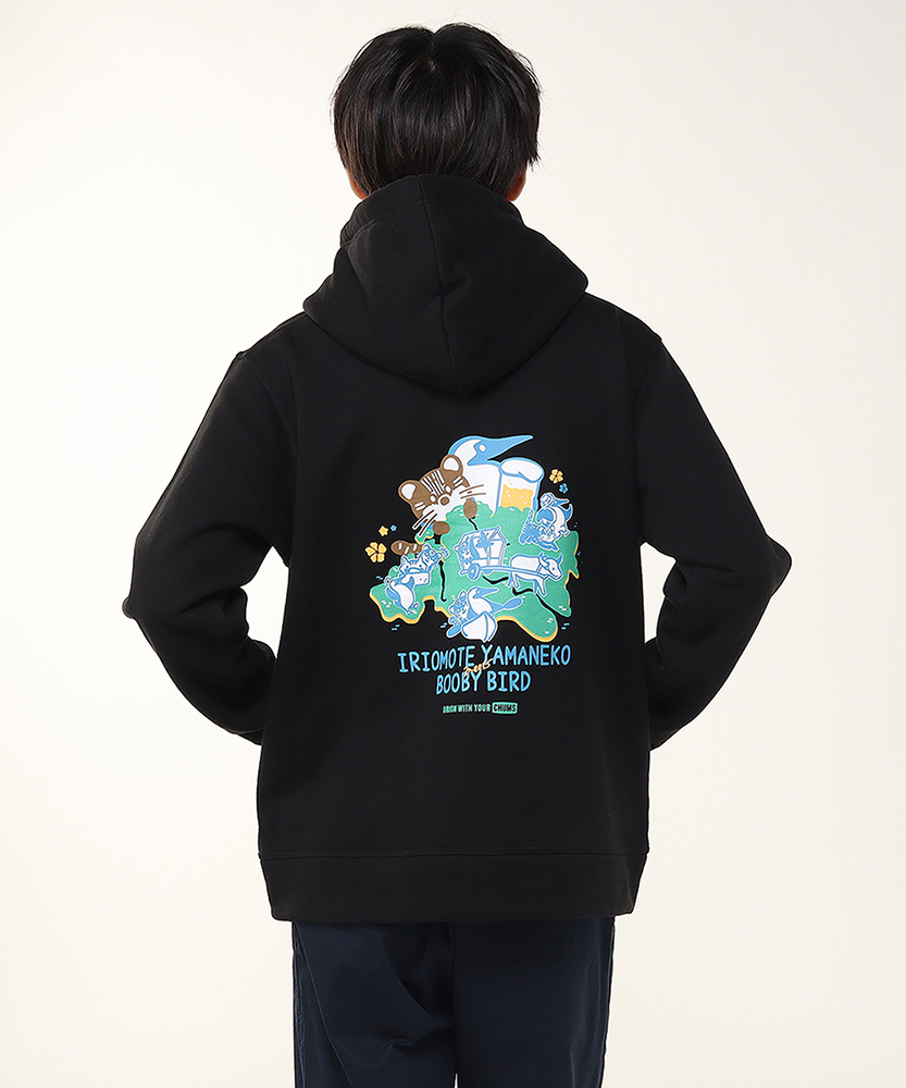 【ORION×CHUMSコラボ25FW】イリオモテヤマネコmeetsブービーバード ジップパーカー BLACK