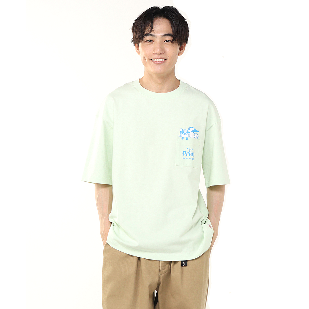 【ORION×CHUMSコラボ25FW】イリオモテヤマネコmeetsブービーバード ヘビーウェイトTシャツ PASTEL GREEN