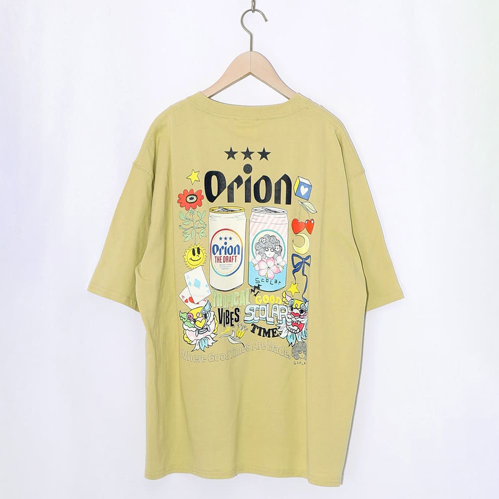 ORION×ScoLar sunshineトロピカルTシャツ ブラック スカラーコラボ