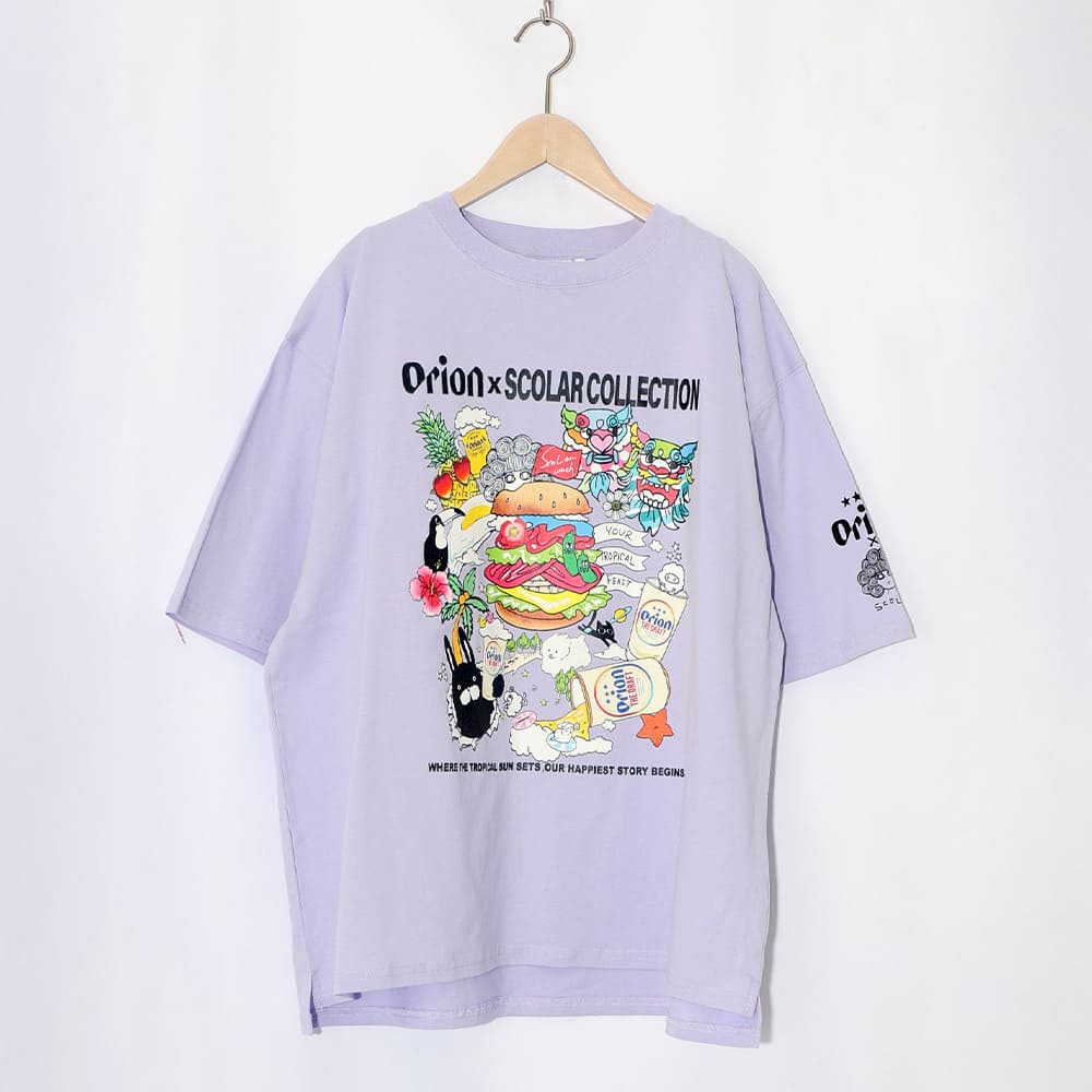 ORION×ScoLar Happy Paradise Tシャツ パープル スカラーコラボ コラボ