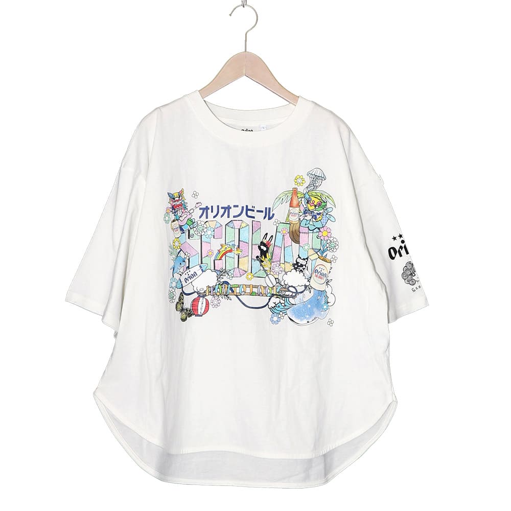 ORION×ScoLar トロピカルアイランドTシャツ オフホワイト スカラー