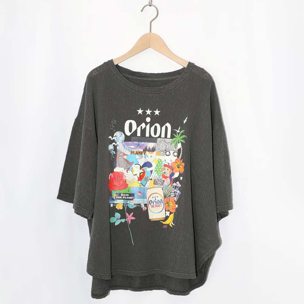 【コレクション親株】スーパーデカオテロイくん　現地球 ORION×ScoLar save the planet Tシャツ Mサイズ チャコール スカラー