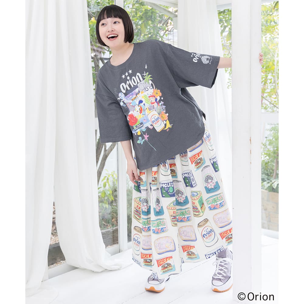 ORION×ScoLar トロピカルポップ缶総柄スカート (アイボリー)