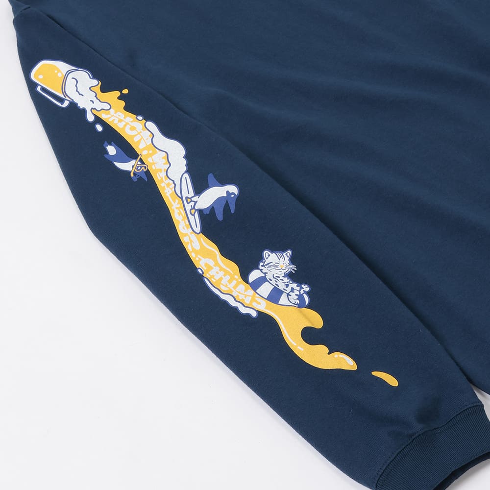 【ORION×CHUMSコラボ26FW】カンパイSurf Long Sleeve T-shirt NAVY