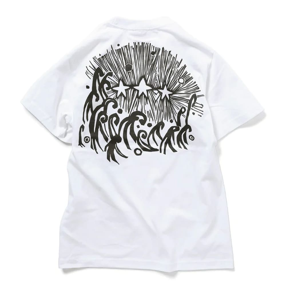 沖縄クリエイターコラボTシャツ：黄金三星（クガニミチブシ）ホワイト