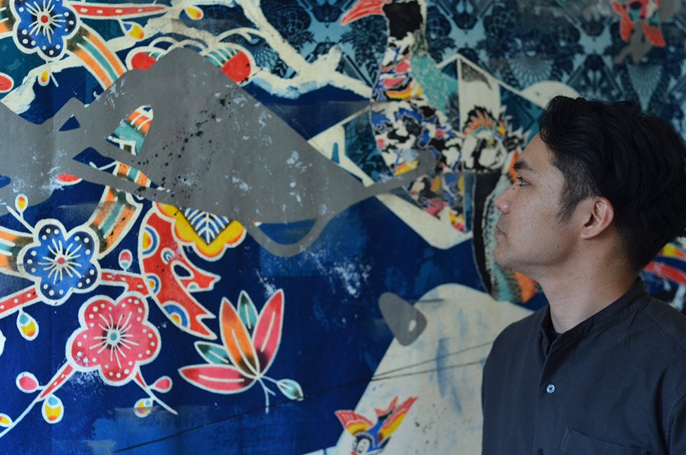 【注文受付:11/3迄】HOKA -Ribbon- 額装済みジークレーポスター【紅型作家・知花幸修氏作品】