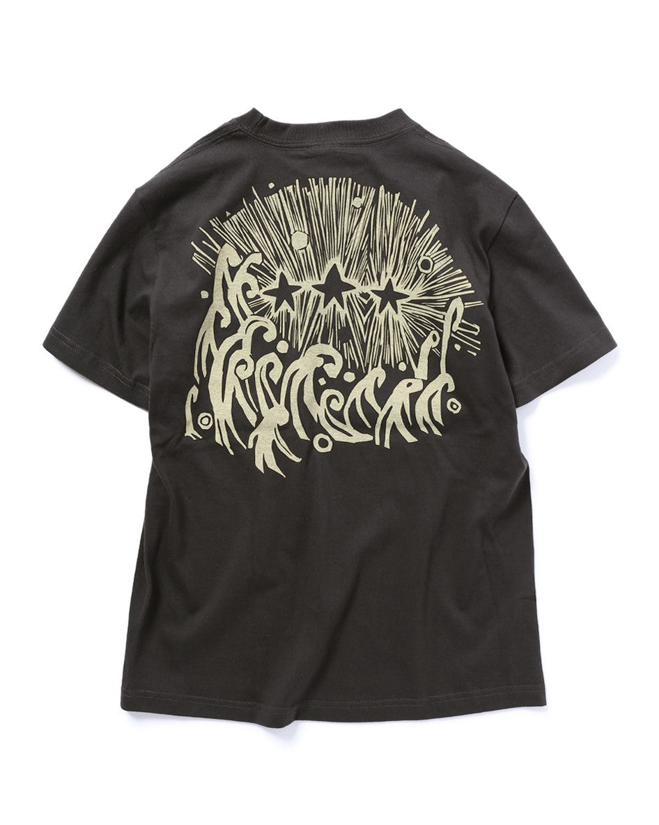 沖縄クリエイターコラボTシャツ:黄金三星(クガニミチブシ)ブラック