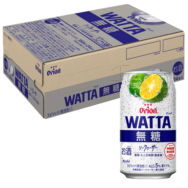 WATTA 無糖 シークヮーサー 350ml 24缶入