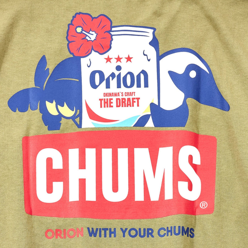 【ORION×CHUMS 23夏】Tシャツ　ハイビスカスデザイン　カラー： カーキ（KHAKI）