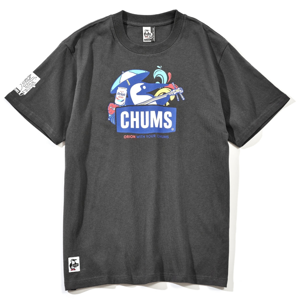 【ORION×CHUMS 23夏】Tシャツ　三線デザイン　カラー： チャコール（CHARCOAL）