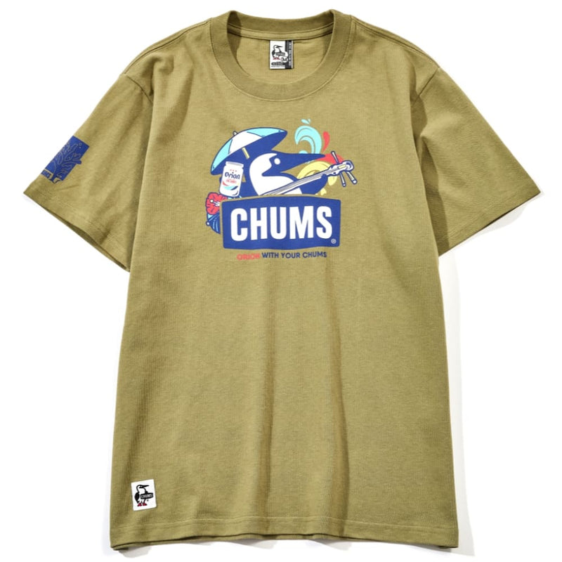 【ORION×CHUMS 23夏】Tシャツ　三線デザイン　カラー： カーキ（KHAKI）