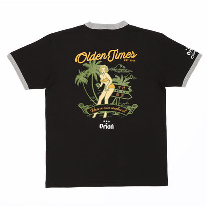【ORION×OLDENTIMES】2023夏 那覇桜坂リンガーTシャツ　スミクロ