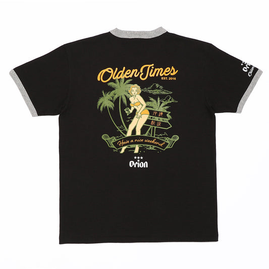 【ORION×OLDENTIMES】2023夏 那覇桜坂リンガーTシャツ　スミクロ
