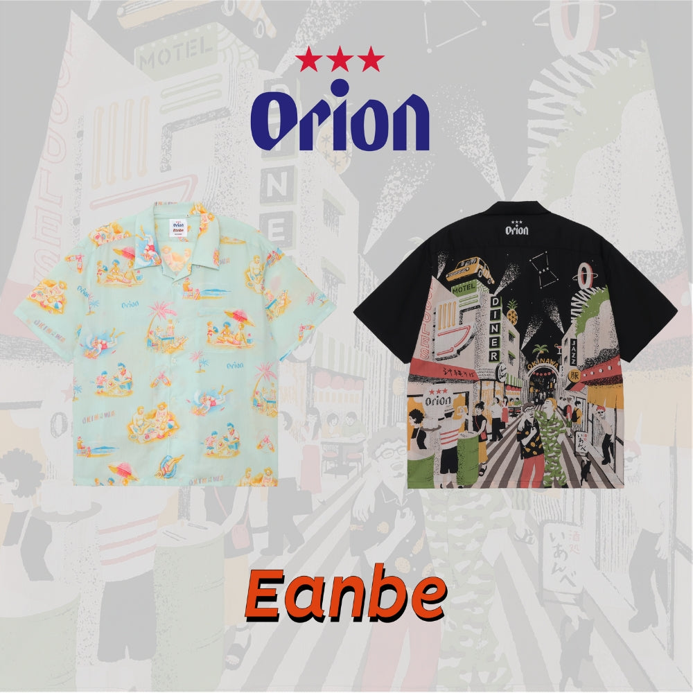 【残りSサイズ1点】オリジナルアロハシャツ　Eanbe×ORIONコラボ　-沖縄ビーチ-