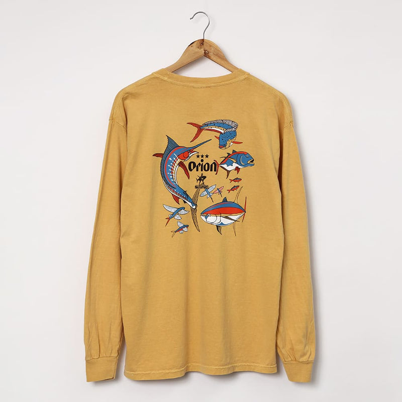 OKINWAN FISH L/S Tシャツ 【ORION×NAVY APPAREL】（カラー：マスタード）