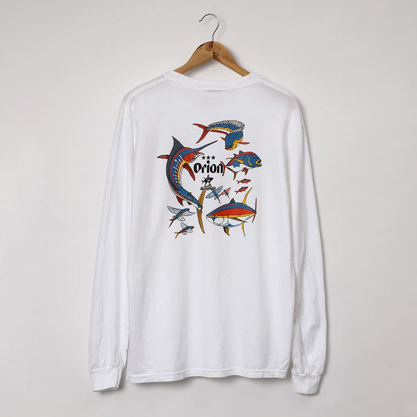 OKINWAN FISH L/S Tシャツ 【ORION×NAVY APPAREL】（カラー：ホワイト）