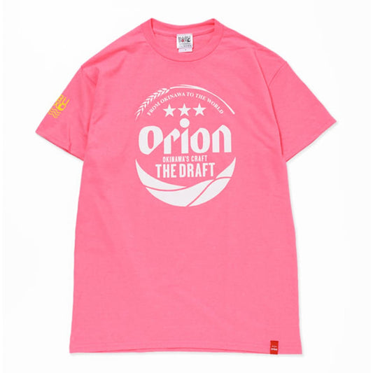 オリオンビッグロゴ半袖Tシャツ　セーフティピンク