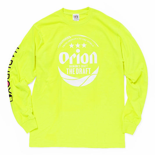 オリオンビッグロゴL/S Tシャツ　セーフティグリーン