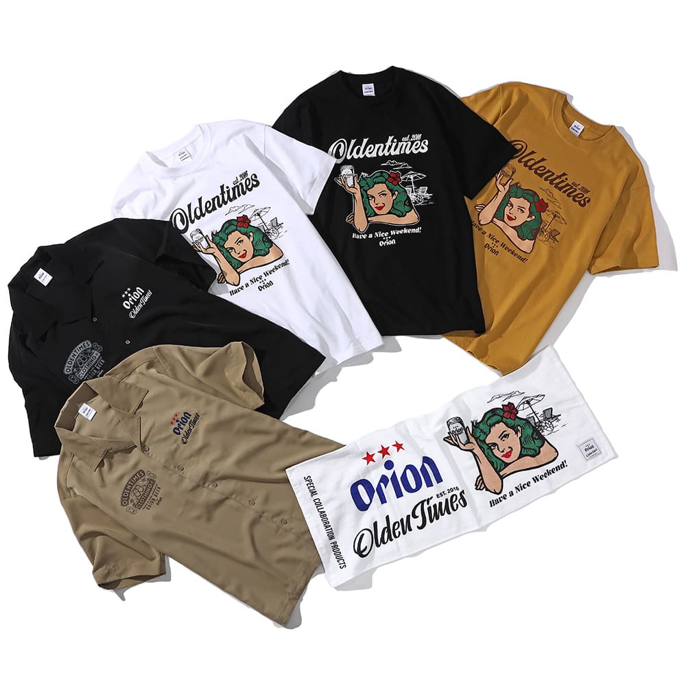 【ORION×OLDENTIMES】2024夏 那覇桜坂シルキーシャツ　カラー：ブラック