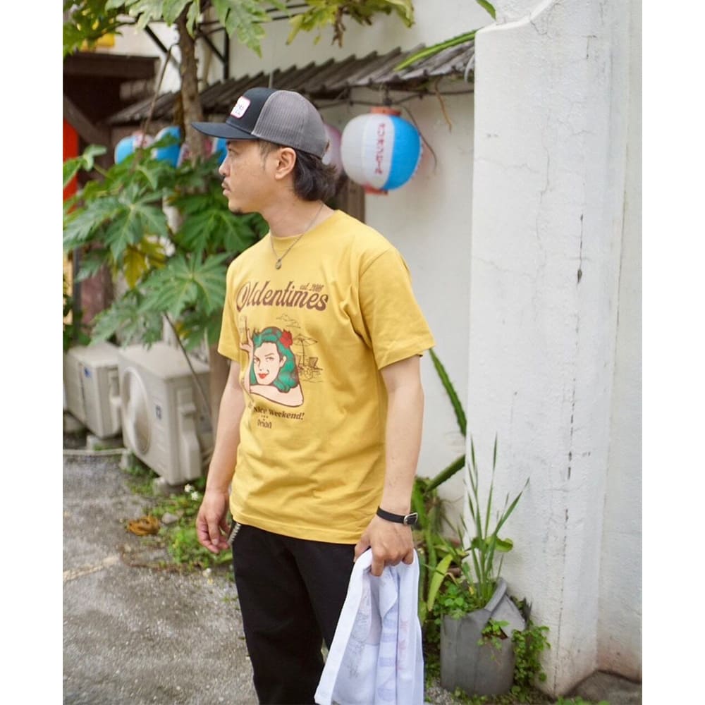 【ORION×OLDENTIMES】2024夏 那覇桜坂Tシャツ　カラー：ヘイジーイエロー