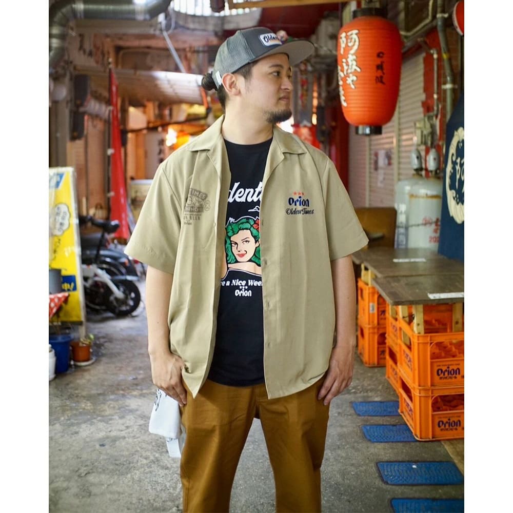 【ORION×OLDENTIMES】2024夏 那覇桜坂Tシャツ　カラー：ヘイジーイエロー