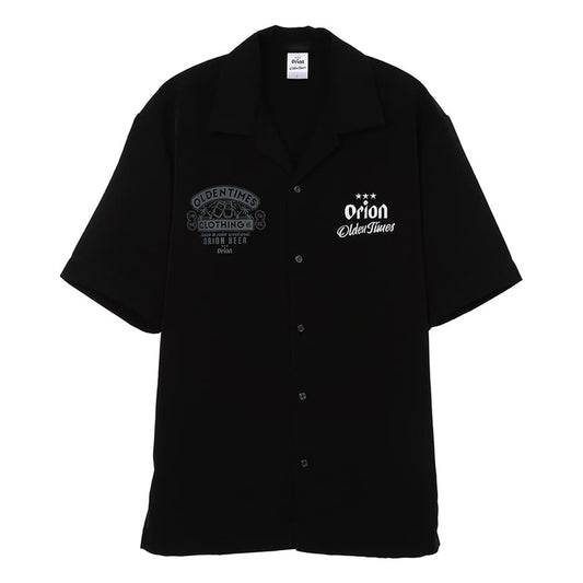 【ORION×OLDENTIMES】2024夏 那覇桜坂シルキーシャツ　カラー：ブラック