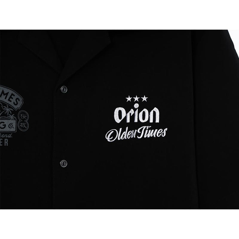 【ORION×OLDENTIMES】2024夏 那覇桜坂シルキーシャツ　カラー：ブラック