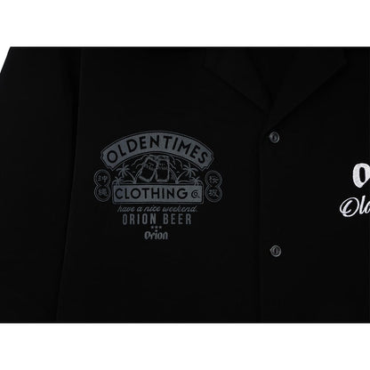 【ORION×OLDENTIMES】2024夏 那覇桜坂シルキーシャツ　カラー：ブラック