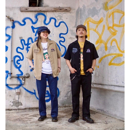 【ORION×OLDENTIMES】2024夏 那覇桜坂シルキーシャツ　カラー：ブラック