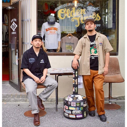 【ORION×OLDENTIMES】2024夏 那覇桜坂シルキーシャツ　カラー：ブラック