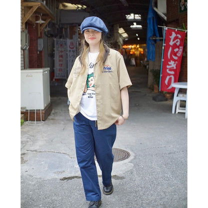 【ORION×OLDENTIMES】2024夏 那覇桜坂シルキーシャツ　カラー：ブラック