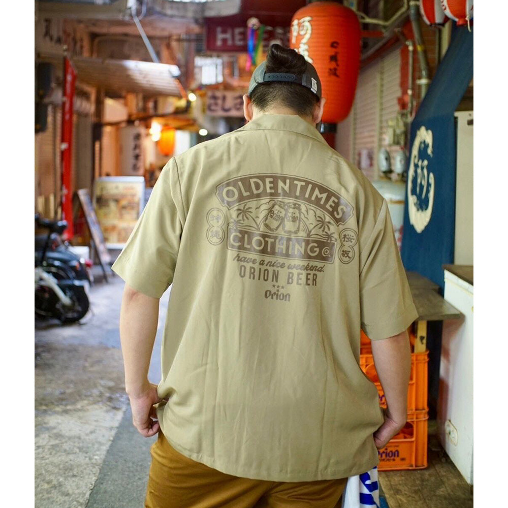 【ORION×OLDENTIMES】2024夏 那覇桜坂シルキーシャツ　カラー：ブラック