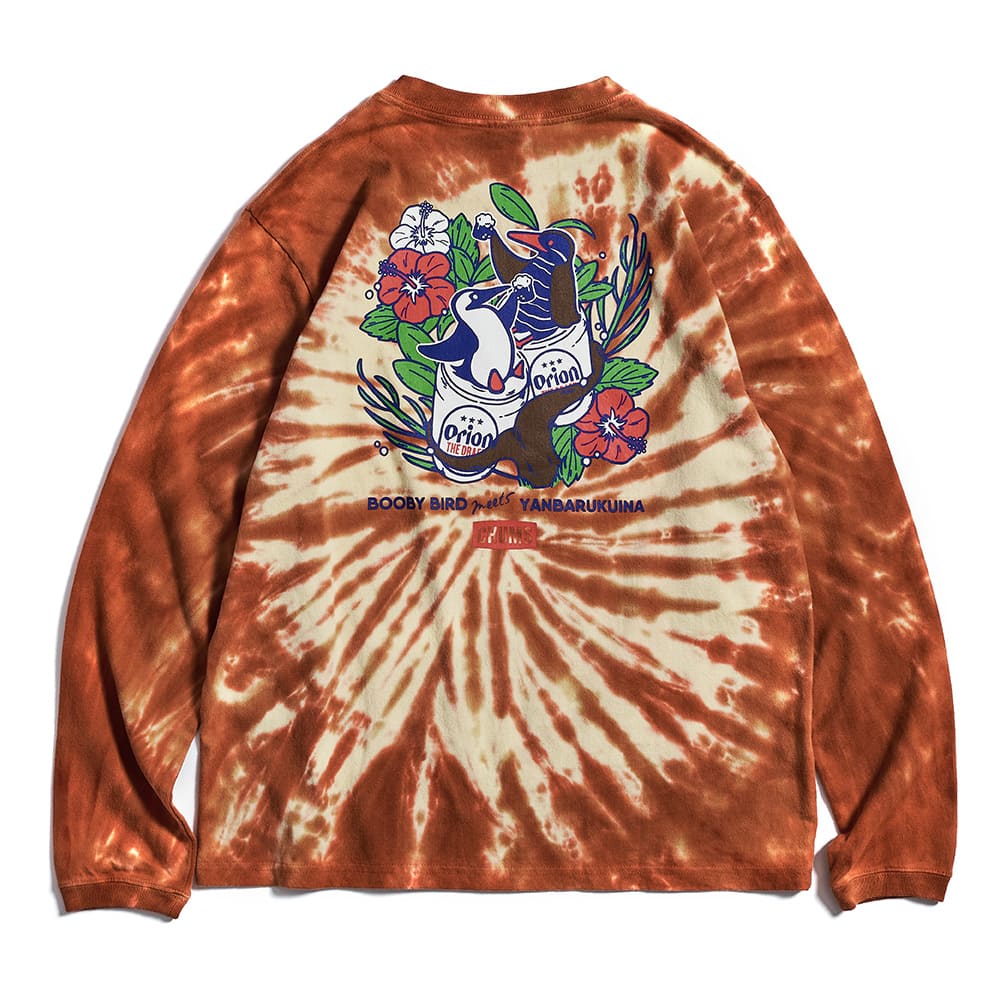 【ORION×CHUMS コラボ】OWYC24 ﾔﾝﾊﾞﾙｸｲﾅ ｶﾘｰ! ロングスリーブTシャツ  カラー：ブラウンタイダイ