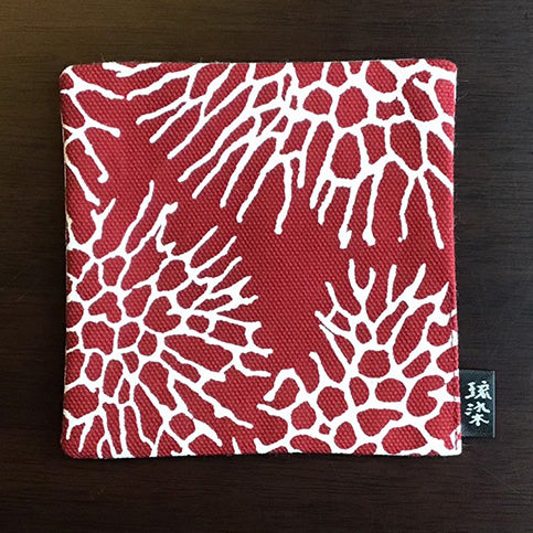 首里琉染 KANA-SANGO森 コースター 赤