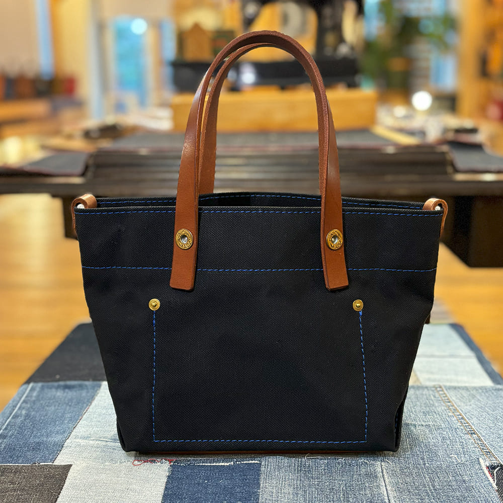 レザー×うらそえ織 帆布トート 小（カラー：ブラック） – オリオン