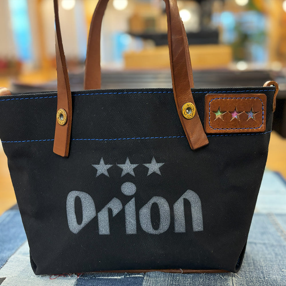 レザー×うらそえ織 帆布トート 小（カラー：ブラック） – オリオン