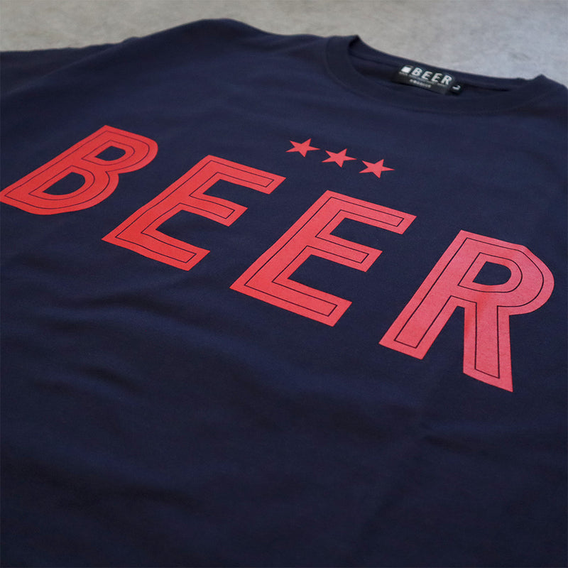 BEERロゴTシャツ　NAVY