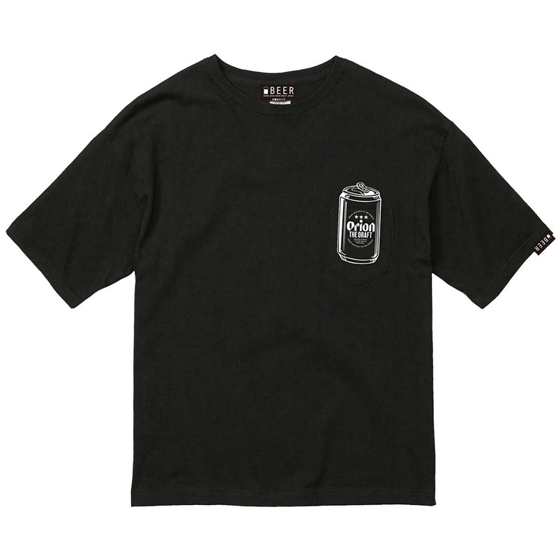 BEER 缶ロゴポケットTシャツ　BLACK