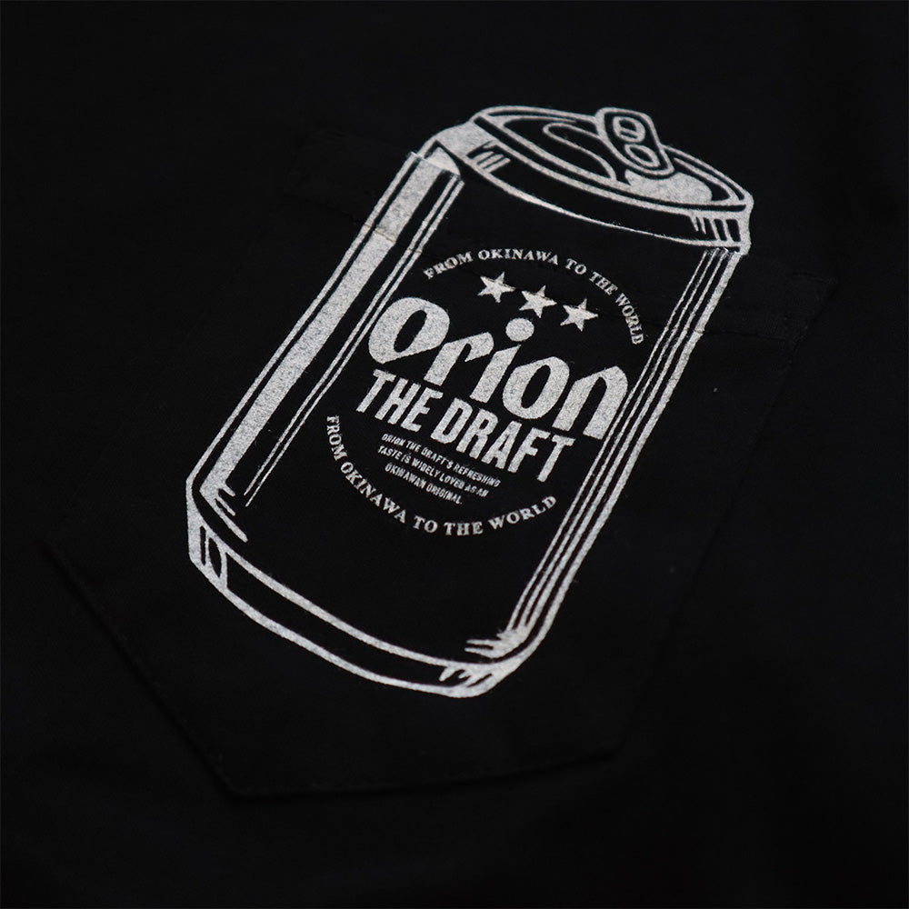 BEER 缶ロゴポケットTシャツ　BLACK
