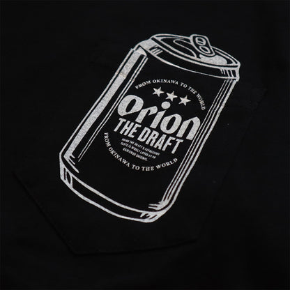 BEER 缶ロゴポケットTシャツ　BLACK