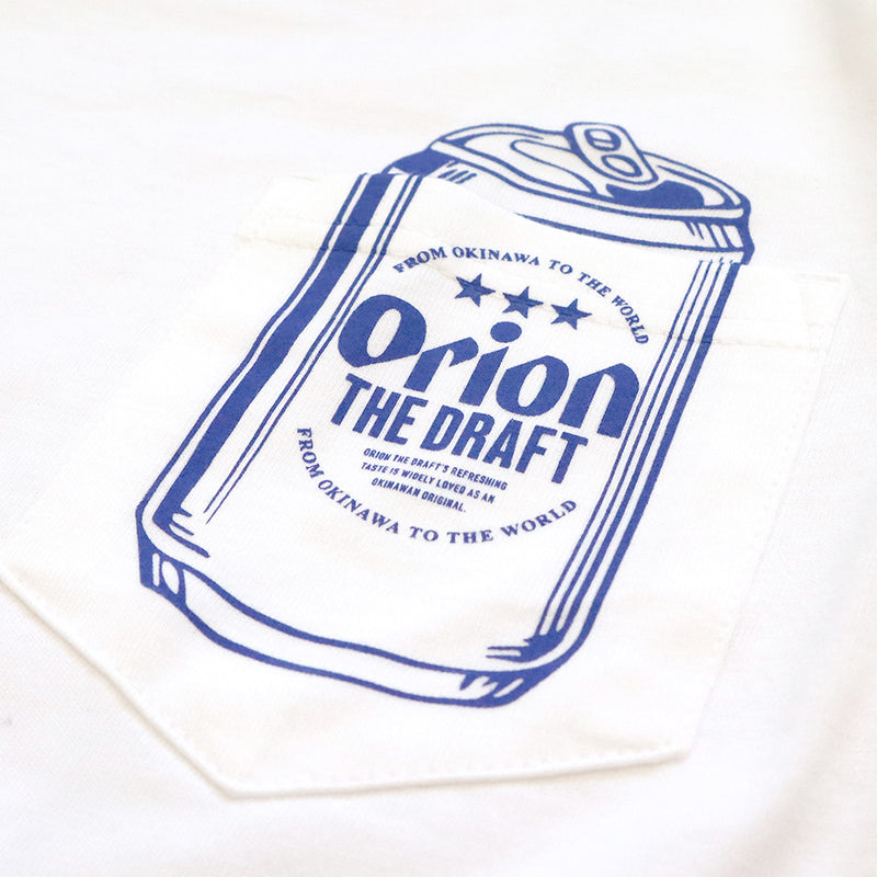 BEER 缶ロゴポケットTシャツ　WHITE