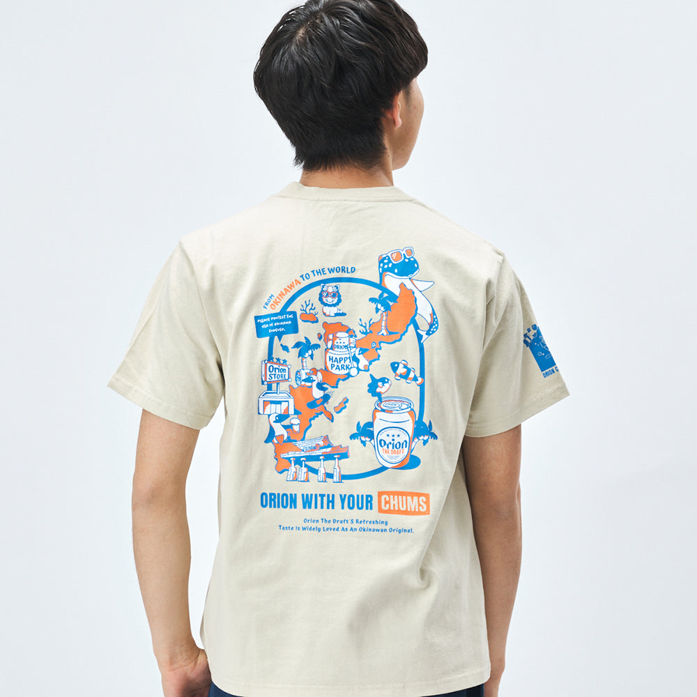 【チャムスコラボ】OKINAWA CALLING T-Shirt　GREIGE