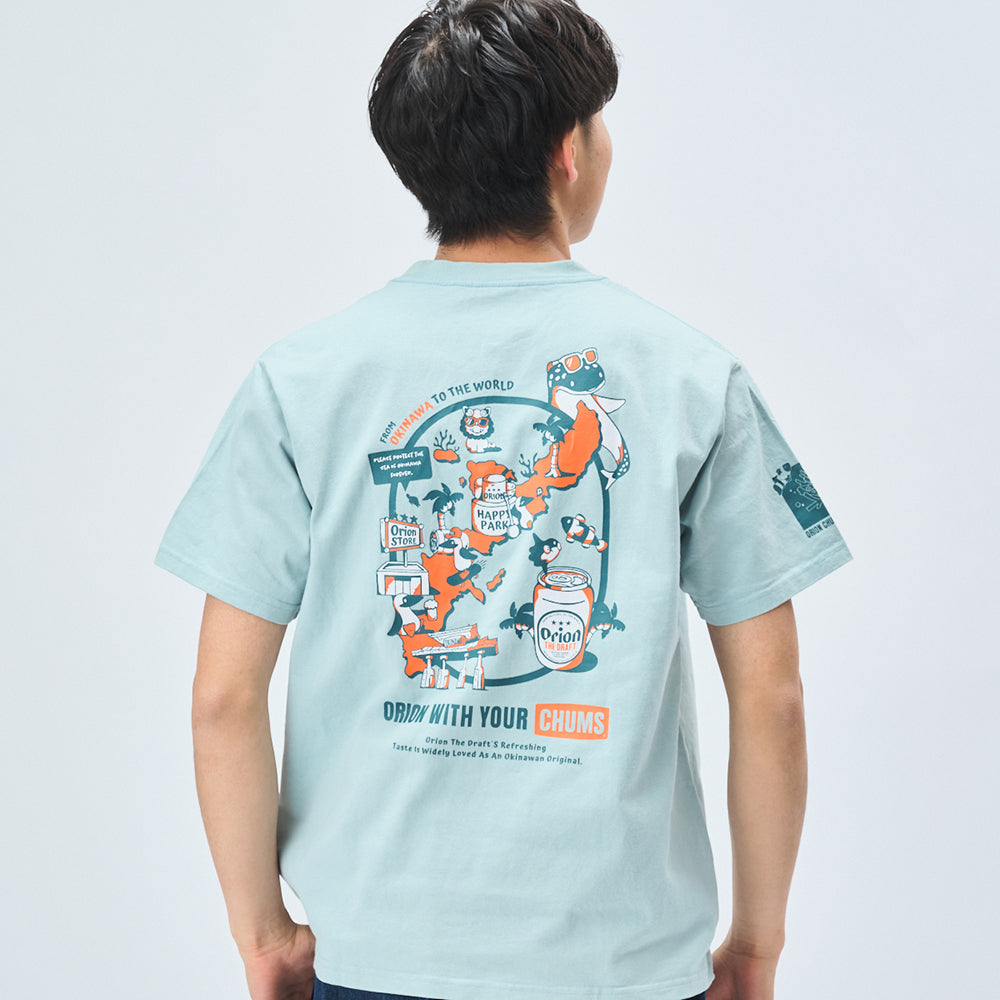 【チャムスコラボ】OKINAWA CALLING T-Shirt　SKY