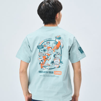 【チャムスコラボ】OKINAWA CALLING T-Shirt　SKY