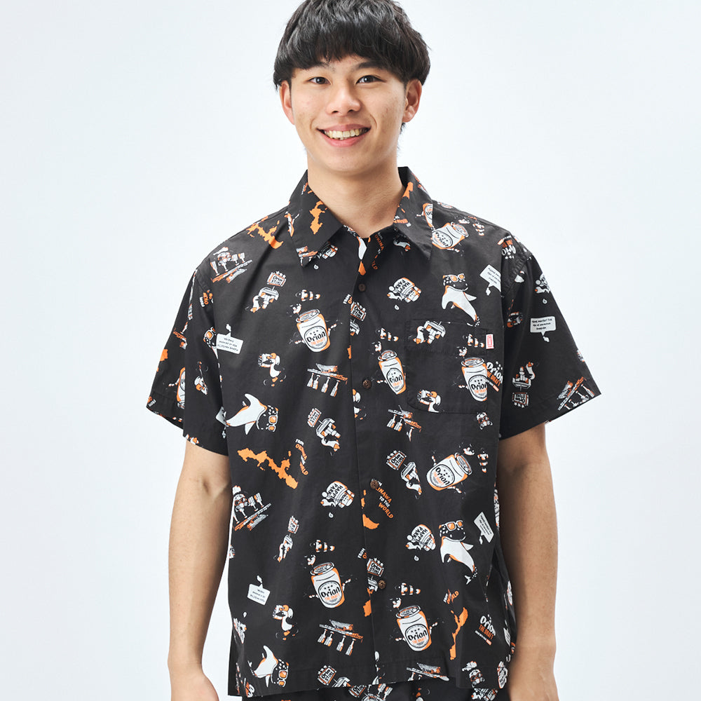 【チャムスコラボ】OKINAWA CALLING Shirt　BLACK